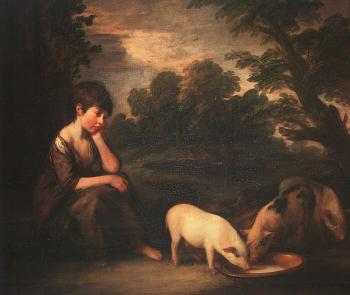 Thomas Gainsborough : Girl with Pigs
